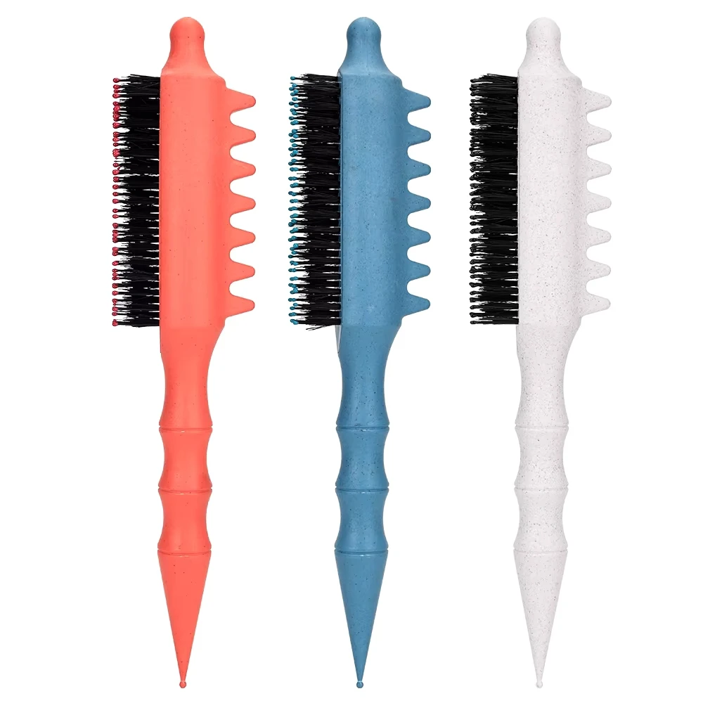 Professional Teasing Comb for Women Nylon Bristles with Pointed Tip Edge Control Brush for Braiding Hairstyling Volumizing Curls