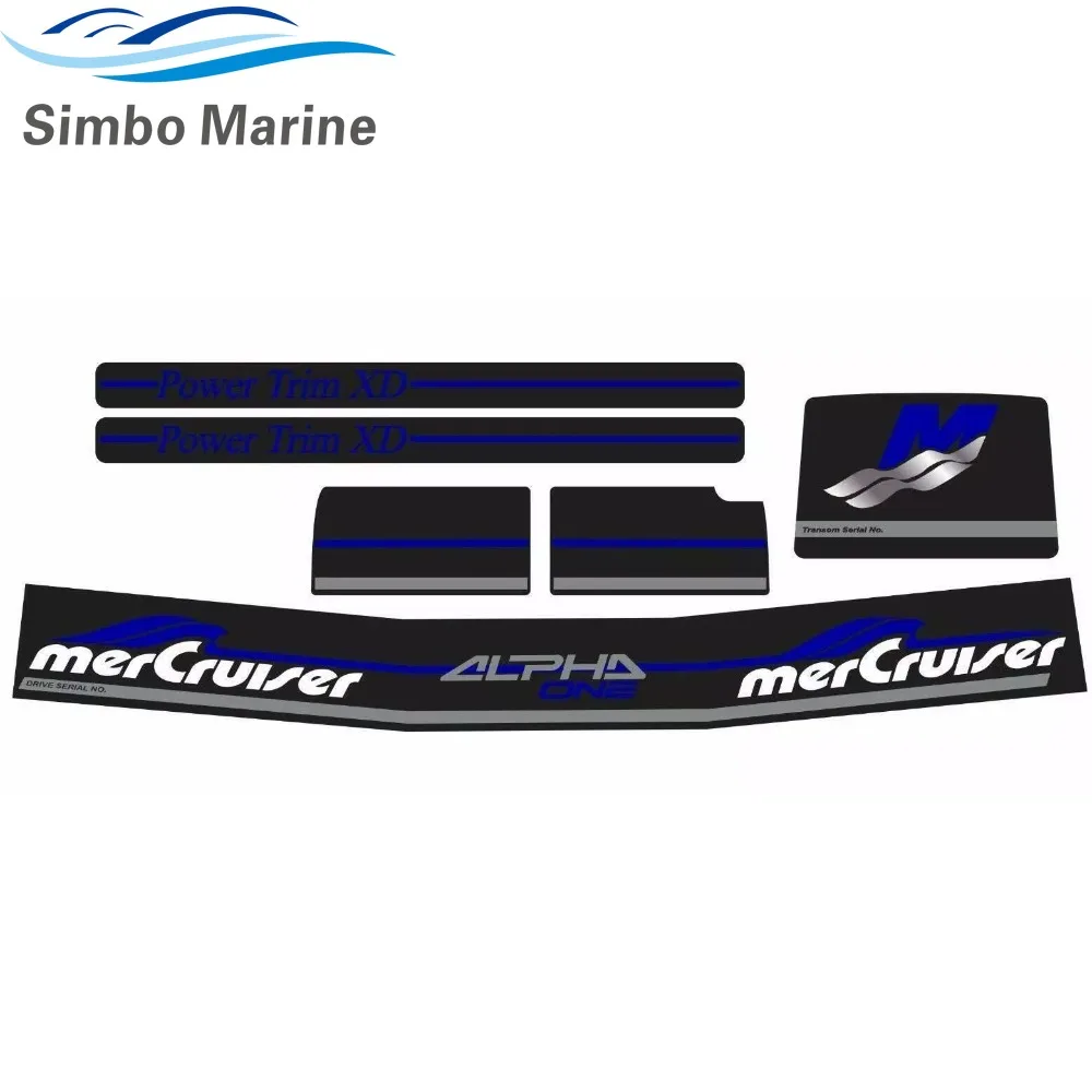 

Blue Decals Sticker Set For MerCruiser Alpha One Gen 2 Drives Engine Blue Rams 37- 861431A98 861431A98