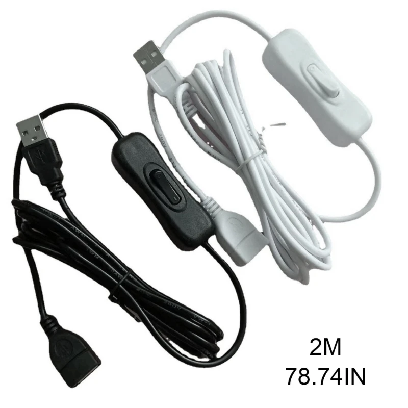 1 pacote de cabo de extensão USB macho para fêmea em linha com botão liga/desliga para dropship de condução