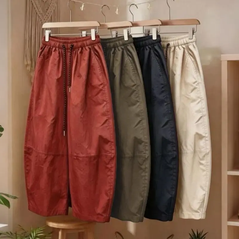 Korean Style High Waist Wide Leg Pants Women's Summer 2026 Loose Lazy Style Balloon Pants Versatile Fashionable Casual Trousers