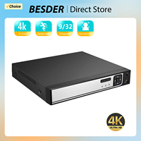 BESDER H.265AI 4K UHD Output CCTV NVR 9CH 16CH 32CH 5MP Video Surveillance Network Recorder Motion Detect P2P Face Detection DVR