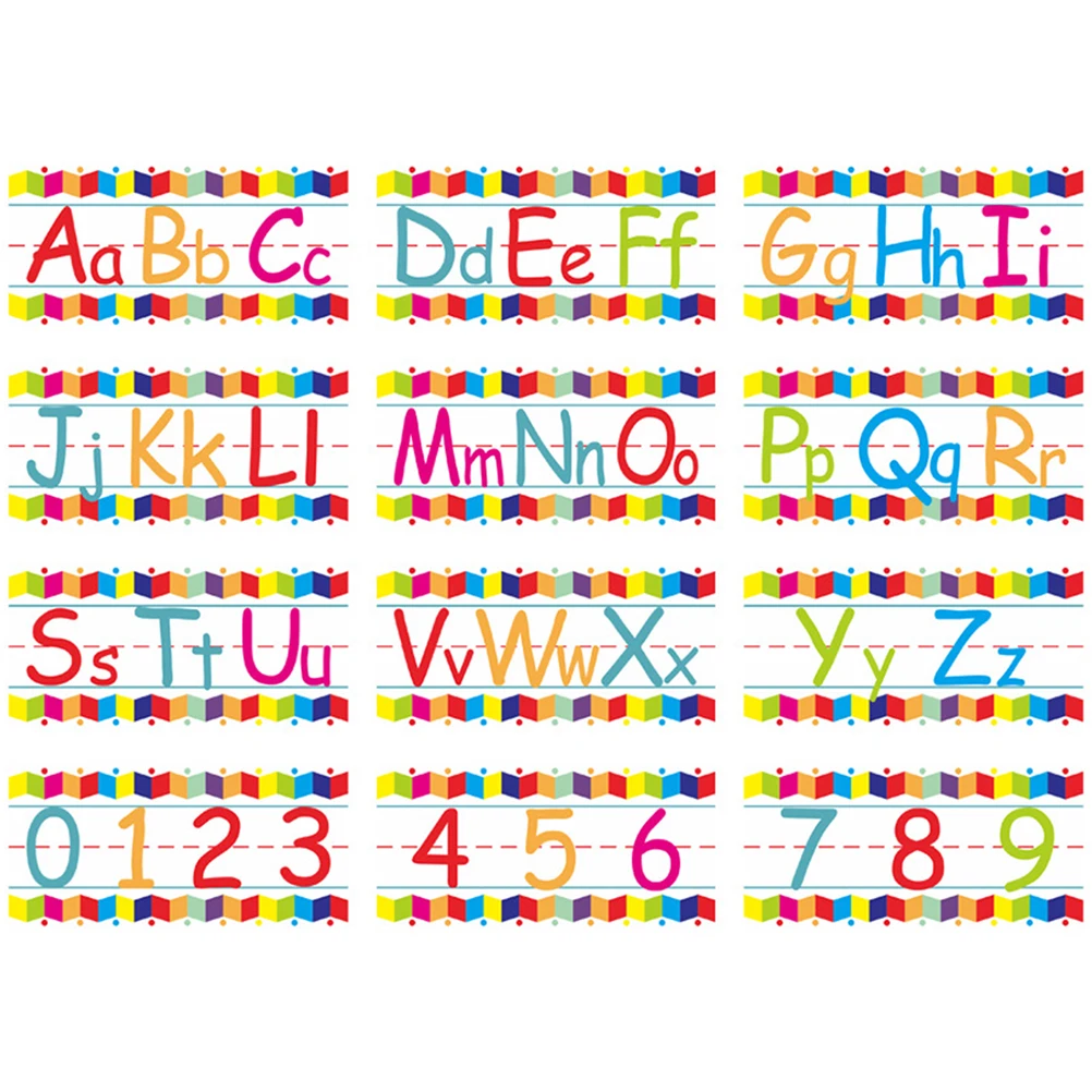 

Alphanumeric Wall Stickers PVC Decor Bright Patterns Kids Learning Fun Toddler Room Decor Educational Accessory Bulletin Board