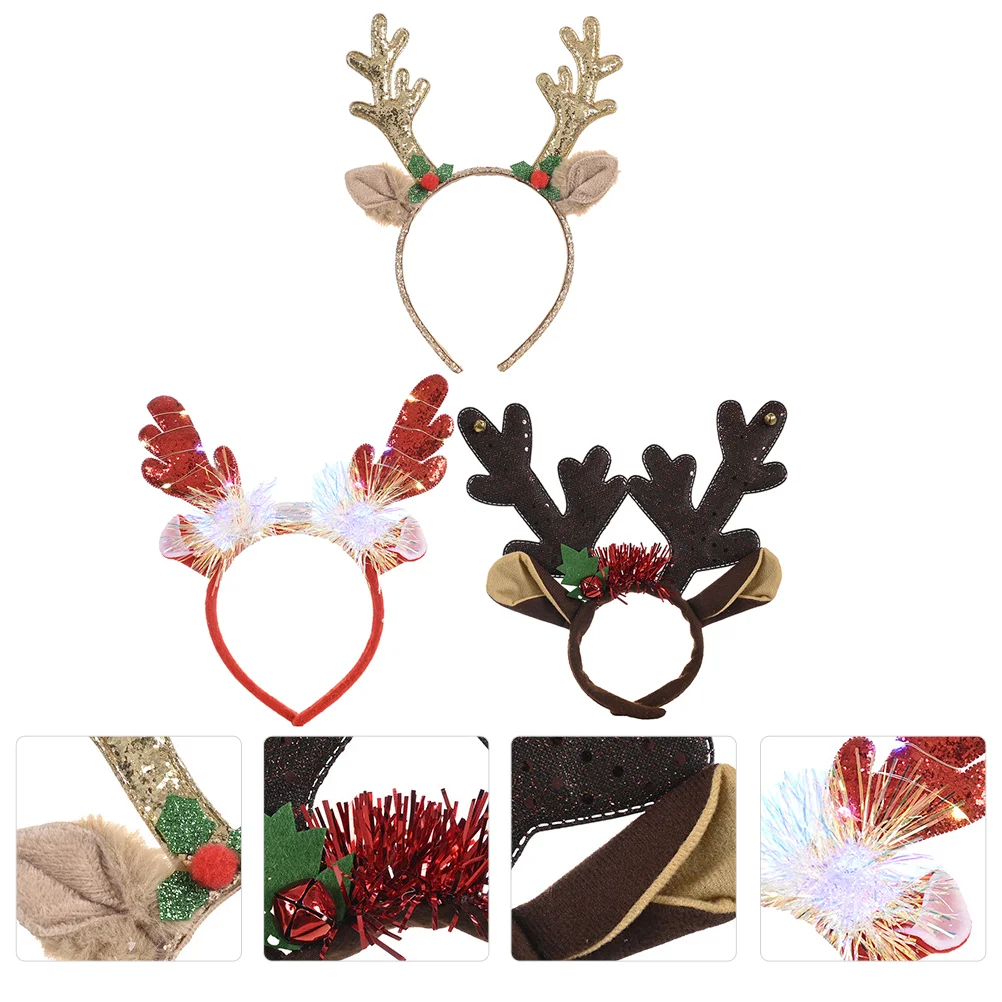 Reindeer Headpiece Christmas Antler Headband Hair Hoop Giant Antlers Sparkly Miss