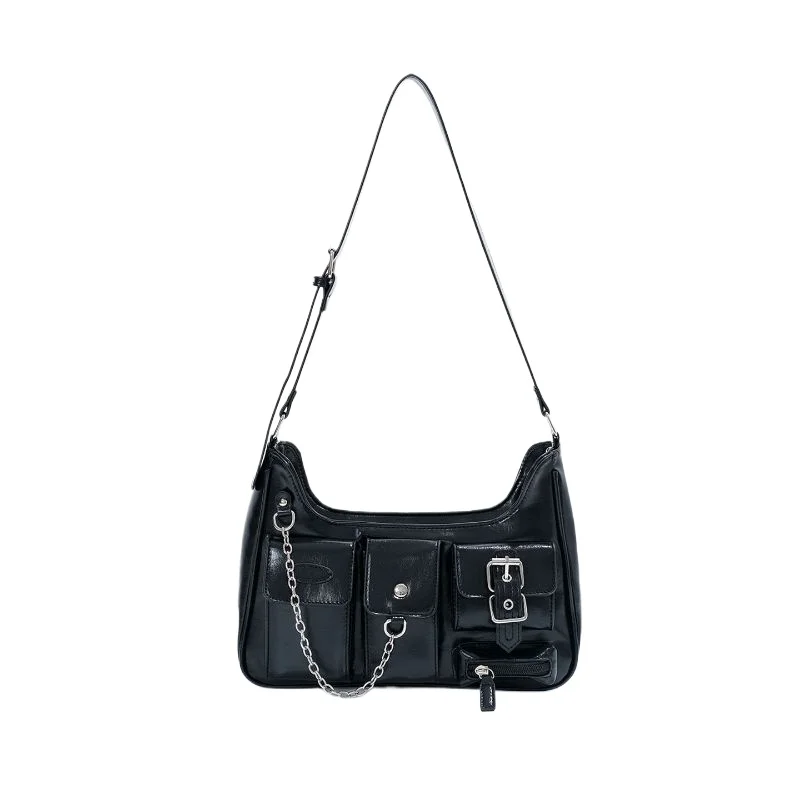 

[Factory Direct Sales] Spice Girl New Locomotive Bag Fashion Chain Commuter Shoulder Bag Crossbody Bag Female Punk Style 2026