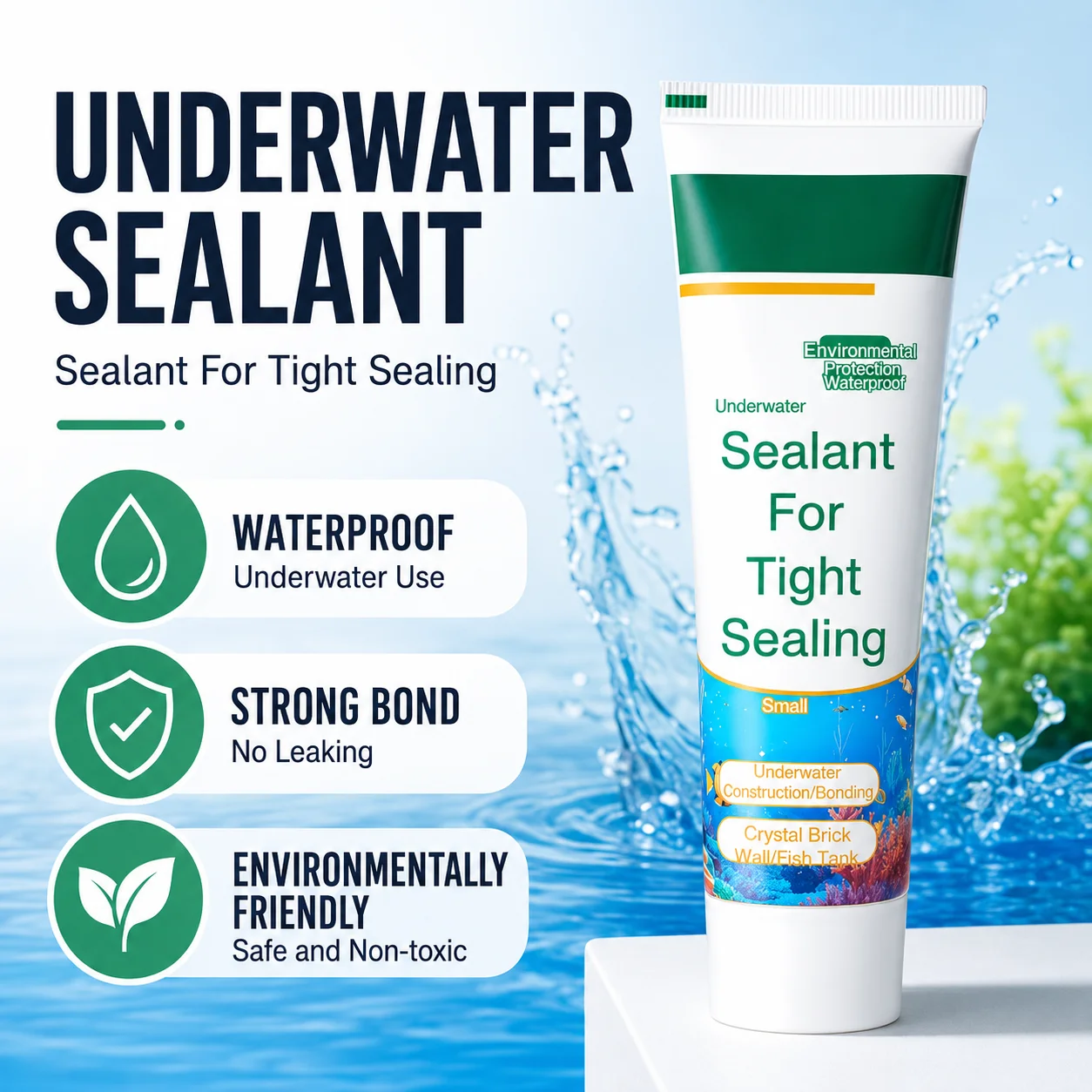 60/120 ml Unterwasser-Dichtmittel, wasserfester Reparaturkleber mit hoher Haftung, umweltfreundlicher Kleber für Aquarien, Küchen und Badezimmer