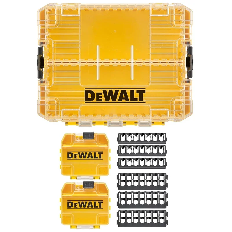 Dewalt dt70803 caso de armazenamento pequeno caso de armazenamento em massa chave de fenda bits barras acessório conjunto tampa transparente caixa