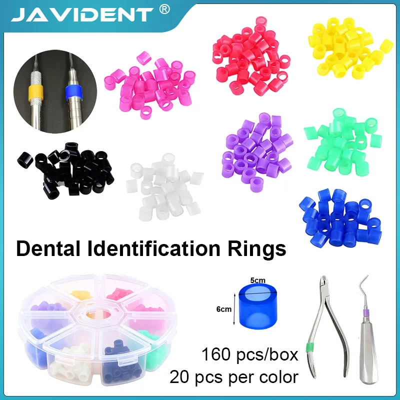 160 unids/caja anillos de código Dental reconocimiento Autoclavable apto para todos los materiales odontología instrumentos mano