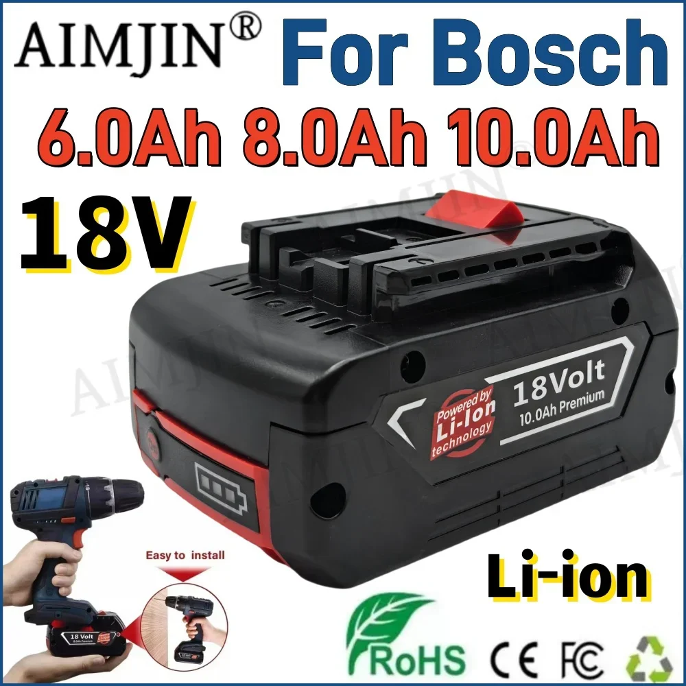 

18V 6000/8000/10000mAh Lithium-ion Rechargeable Battery for Bosch Power Tool Replacement Battery BAT609, BAT609G, BAT611