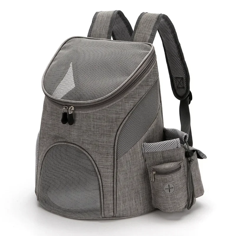 Foldable dog backpack soft-edged tote bag with breathable mesh windows, suitable for outdoor travel