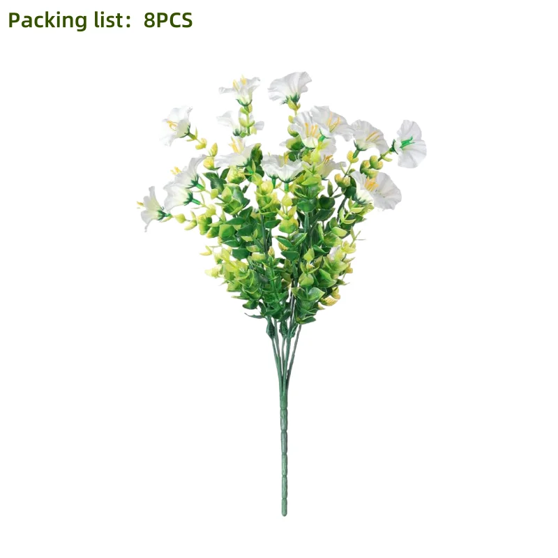 8 stuks kunstbloemen met UV-bescherming - geschikt voor binnen- en buitendecoratie, binnenplaatsen en seizoensvieringen - afbeelding 1