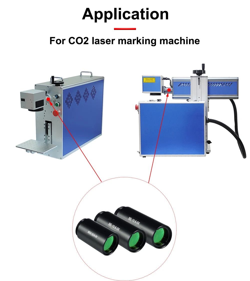 Hunst CO2 10600nm Laserstrahlexpander 2X 2,5X 3X 4X Erweiterungsverhältnis M22*0,75 Linsenoptik für CO2-Lasermarkierungsmaschine – Detail 7