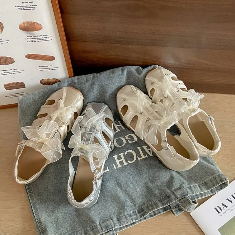 Summer Pointed-toe Low-heeled High-heeled Shoes with A Rear Open-toe Slip-on Women's Shoes