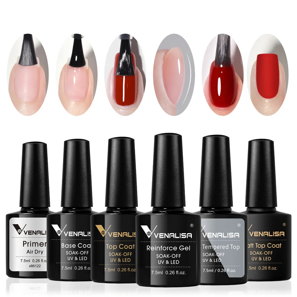 Venalisa Color Nagel-Gel-Nagellack-Set, Jelly Pink, halbtransparent, HEMA FREE, selbstnivellierendes Nude Natural Pink Nagel-Maniküre-Set – Detail 14