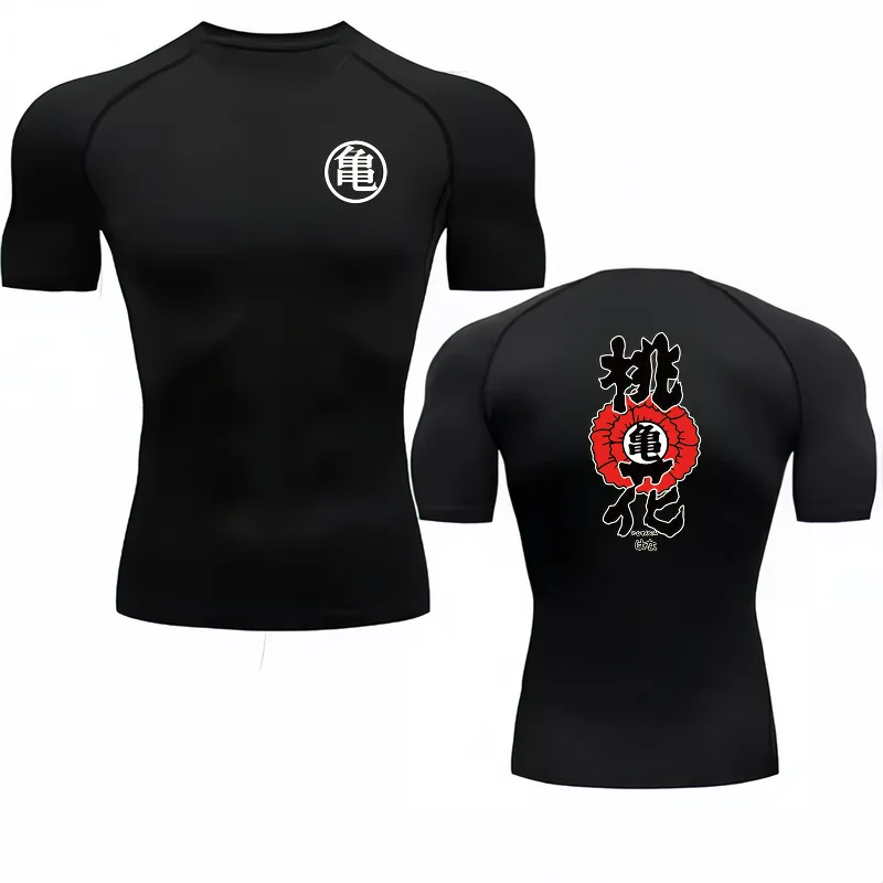 Bandai Dragon Ball Z Men T-shirt Kame Symbol Print Compression Fitness Gym Quick Dry Sport TShirtComfortableBreathableStreetwear