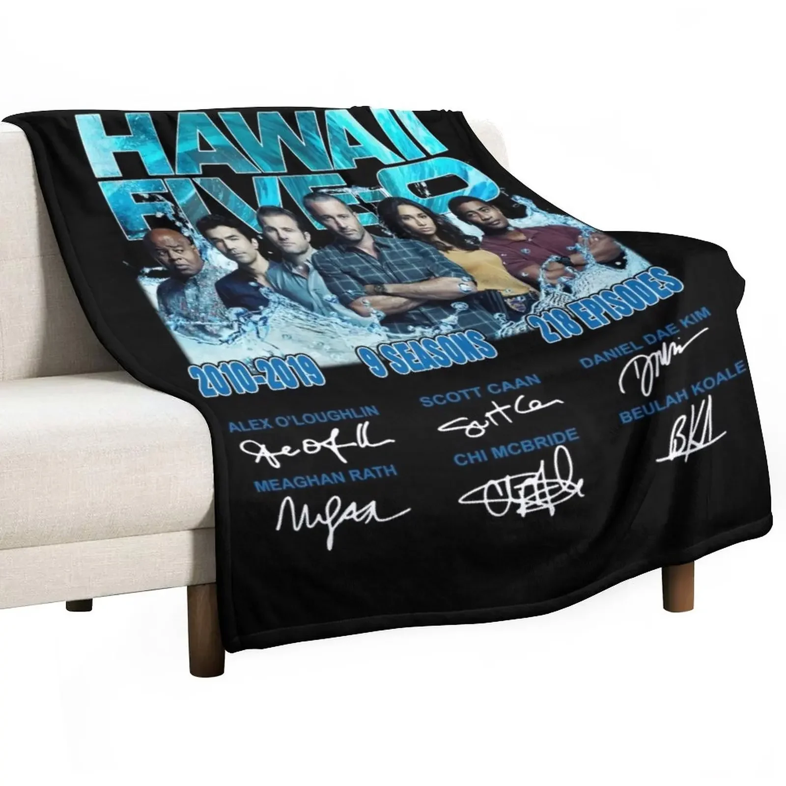 Hawaii Five 0 Cast Signed Movie 10 Episode 240 Throw Blanket Blankets For Sofas Sofa Blanket