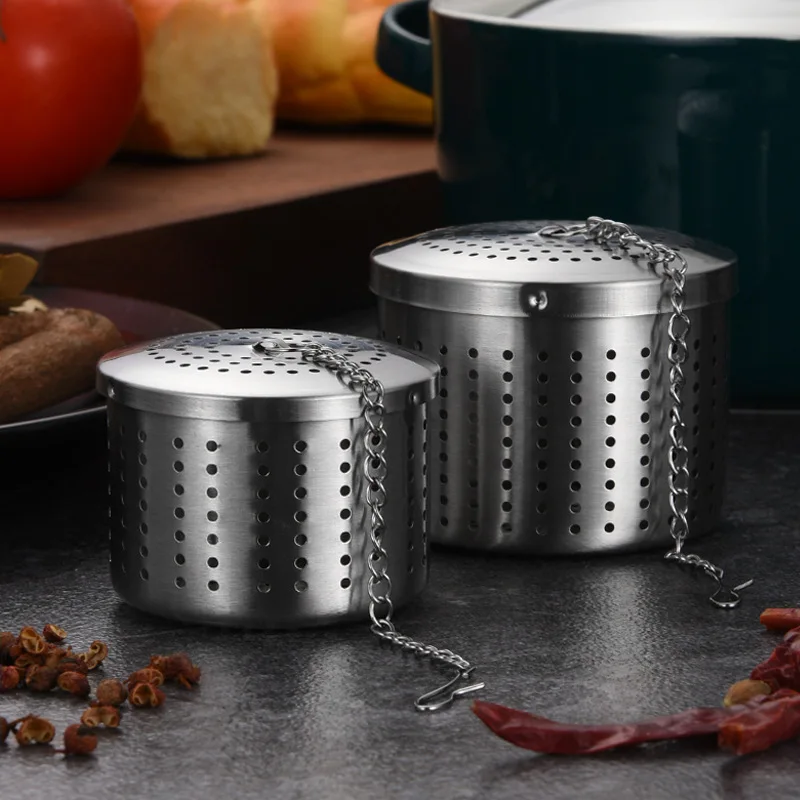 304 Stainless Steel Barrel Tea Seasoning Ball Tea Strainers with Chain The Feeder Spice Soup Tea Infuser Kitchen Usefull Items