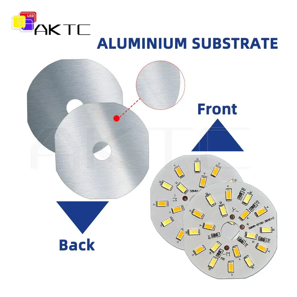 5-Pcs okrągłe LED podwójny kolor źródło światła DC 5V 12V 6W biały/ciepły niskonapięciowy SMD5730 lampa LED koralik aluminiowa płyta o średnicy 58mm