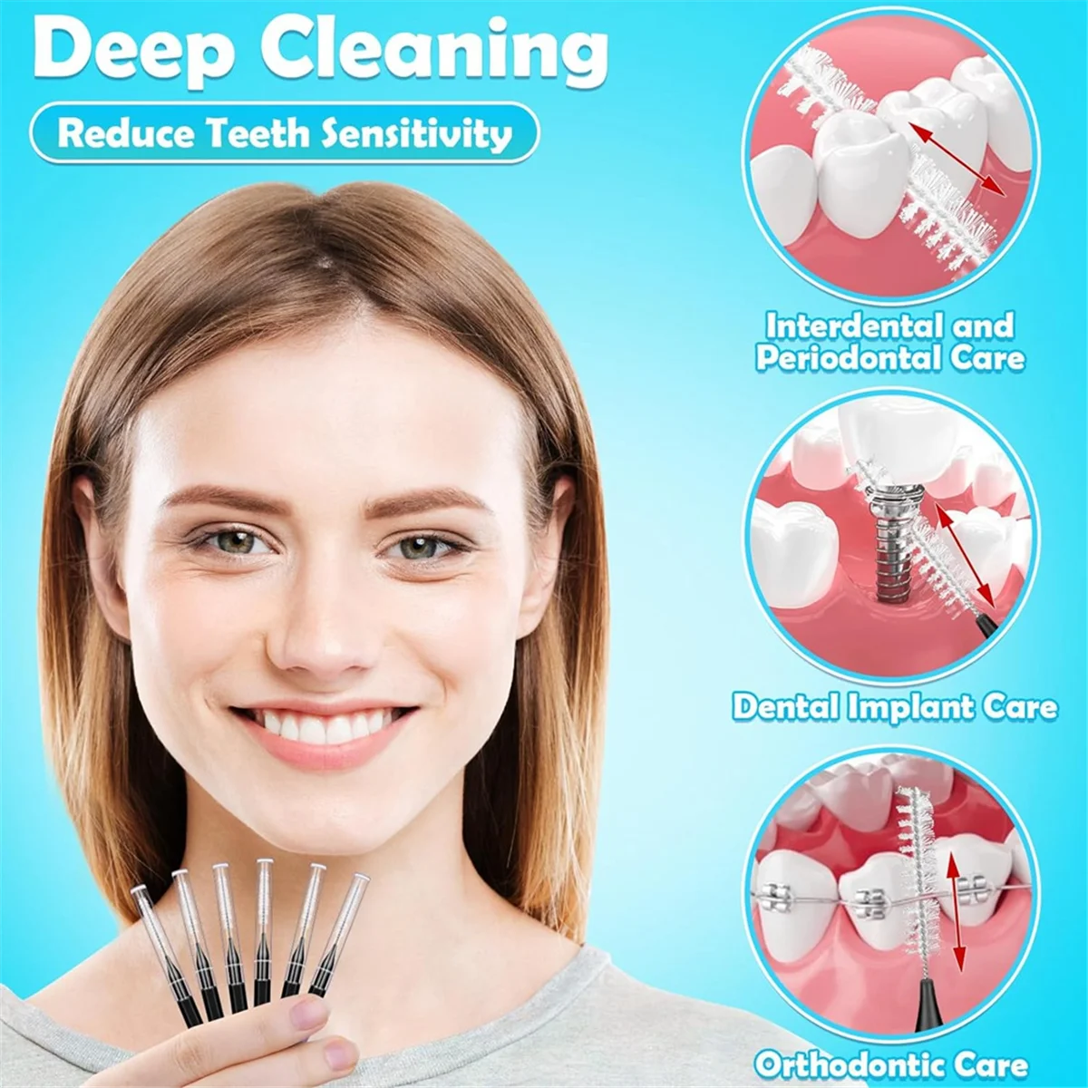 แปรงทำความสะอาดซอกฟัน120ชิ้นแปรงสำหรับเครื่องมือในทำความสะอาดฟันแปรงทำความสะอาดช่องปากที่มีประสิทธิภาพ