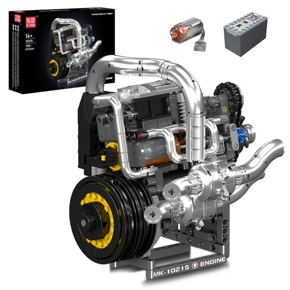 MOLD KING-Motor técnico con función de potencia, coche deportivo V12, modelo de Motor, juego de juguetes de bloques de construcción, colección de tecnología, regalo
