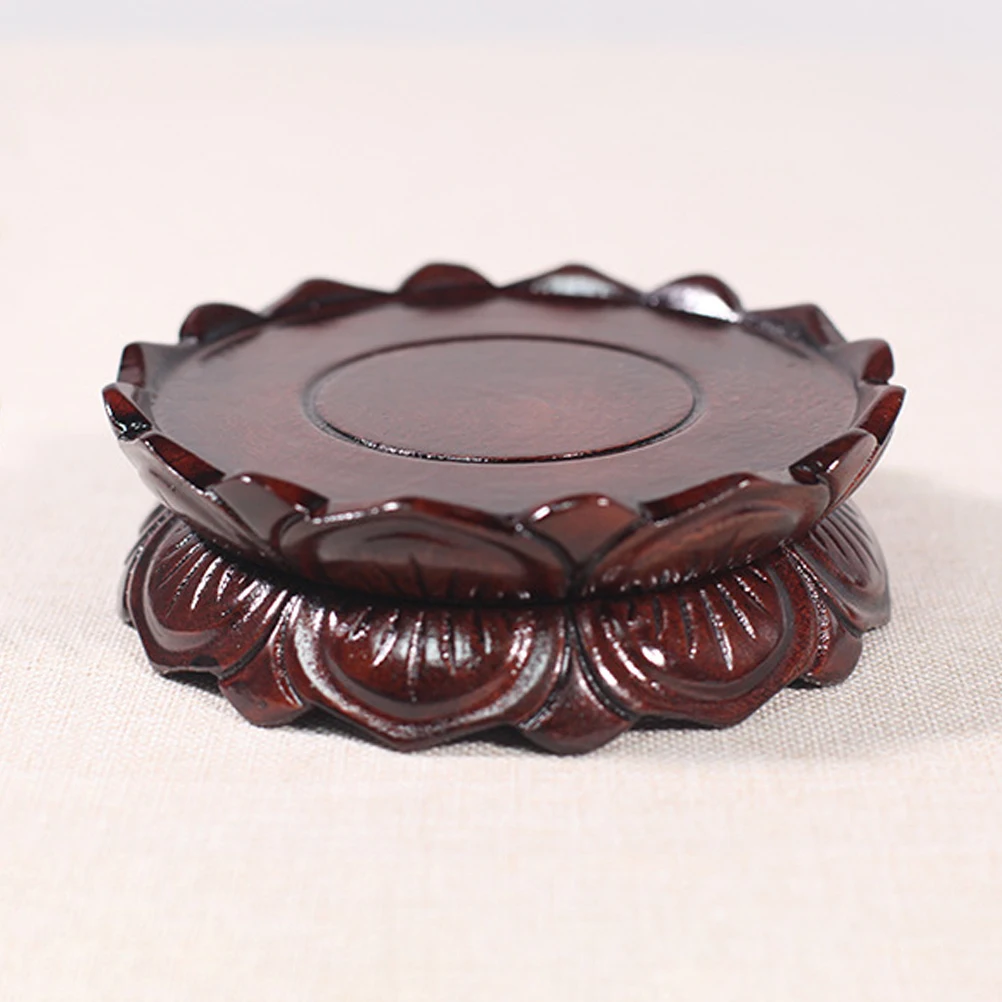 

Lotus-Shaped Wood Pedestal Sturdy Lightweight Decorative Base for Incense Censer Vase Sculpture Display in Sauna Meditation