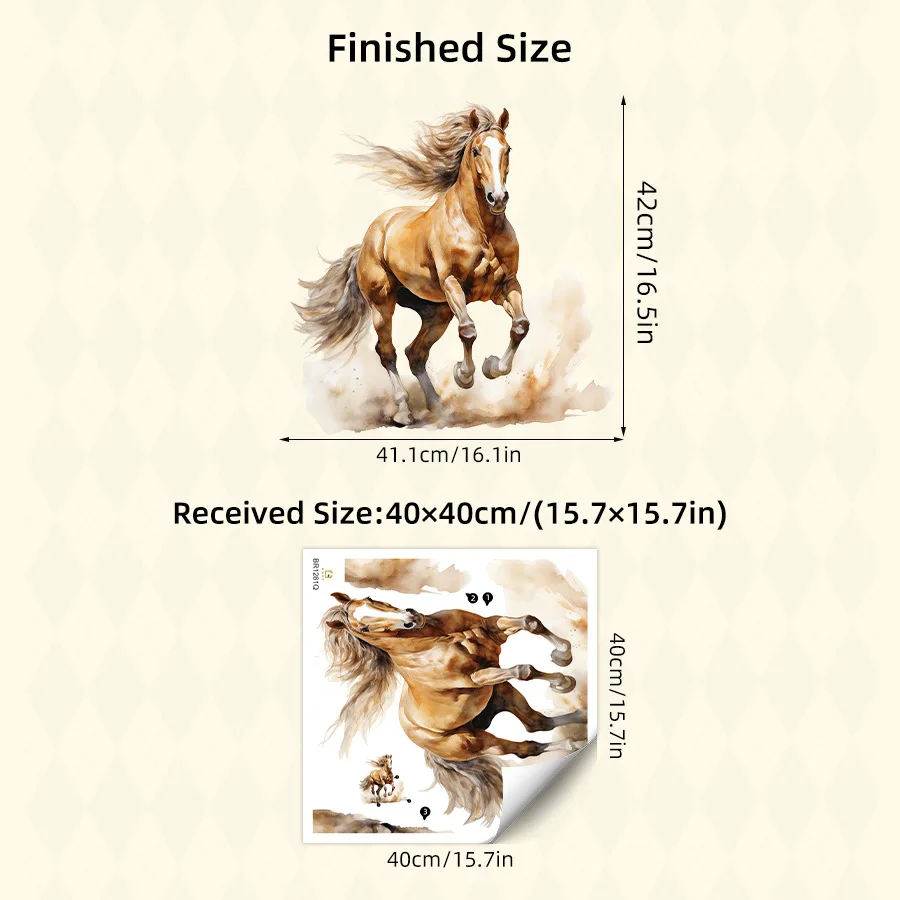 Chinese Style Horse Wall Sticker Removable Decal for Study Office Living Room Home Decor