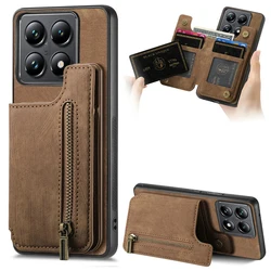 For Xiaomi 17T 15T 14T 13T Wallet Case Zip Leather Card Funda Xiaomi 14T Redmi Note 13 Pro Plus 5G Case Mi 17 15 T 14 Back Capa