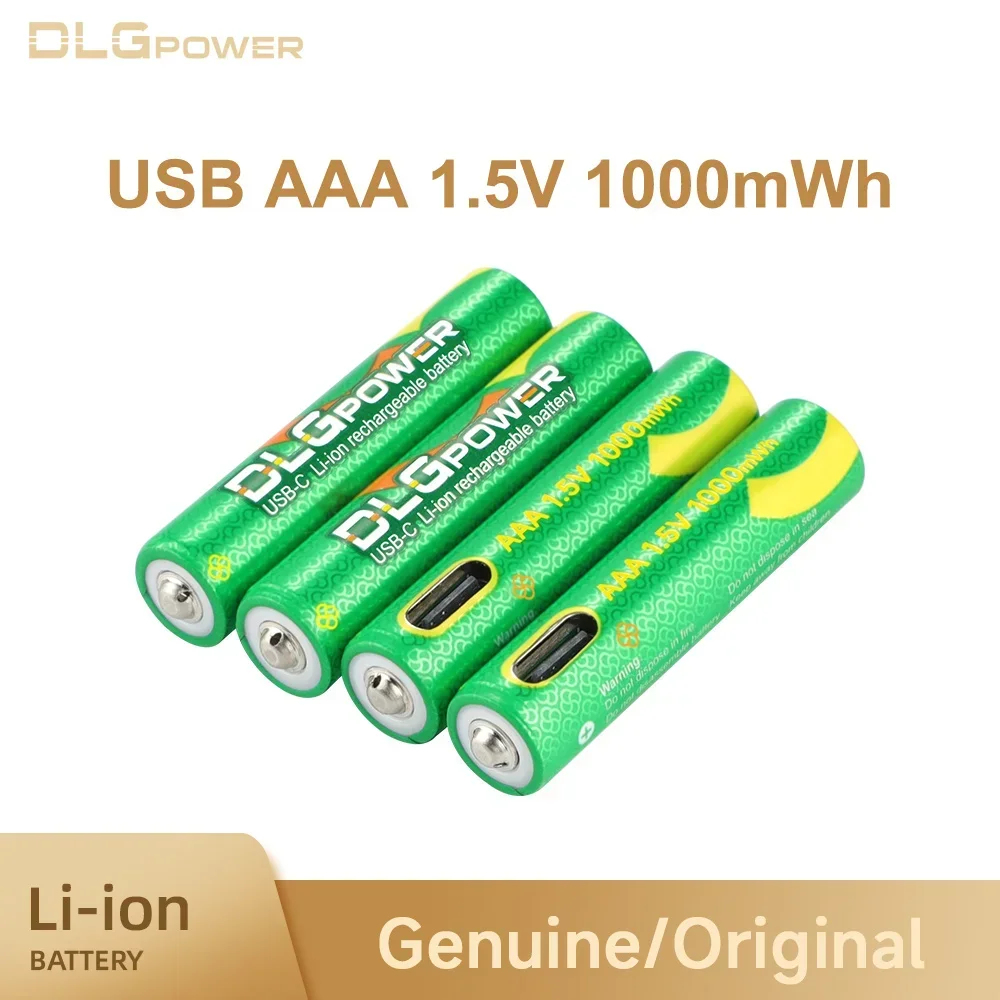 DLGpower USB Li-ion AAA 1.5V Rechargeable Battery aaa  1000mWh Lithium Batteries for Toys Remote Control Mouse Flashlight