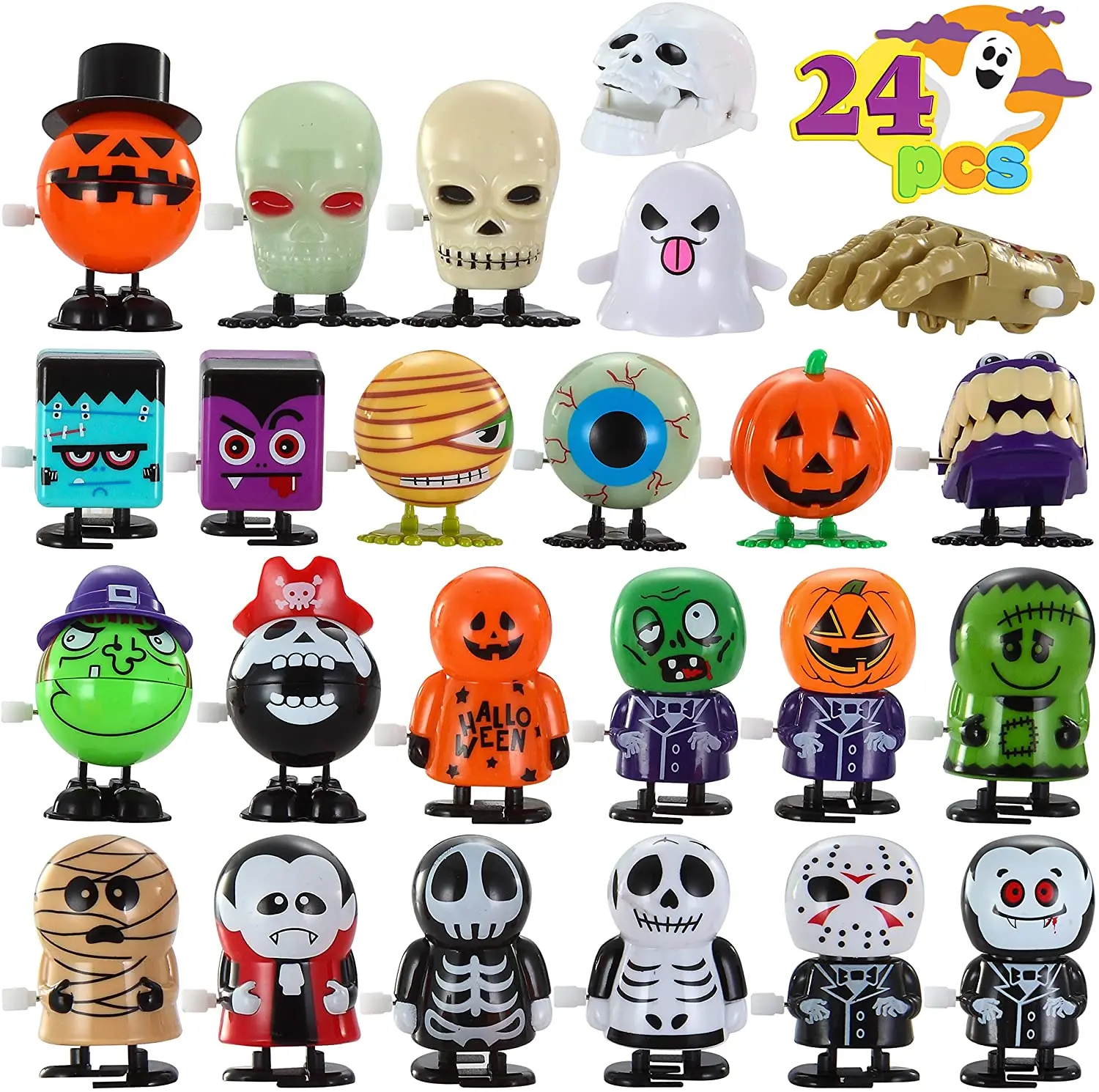 

Halloween & Christmas Wind-Up Toys - Jumping/Walking/Spinning Ghost Pumpkin Skeleton Zombie - Cute Gift Gadgets