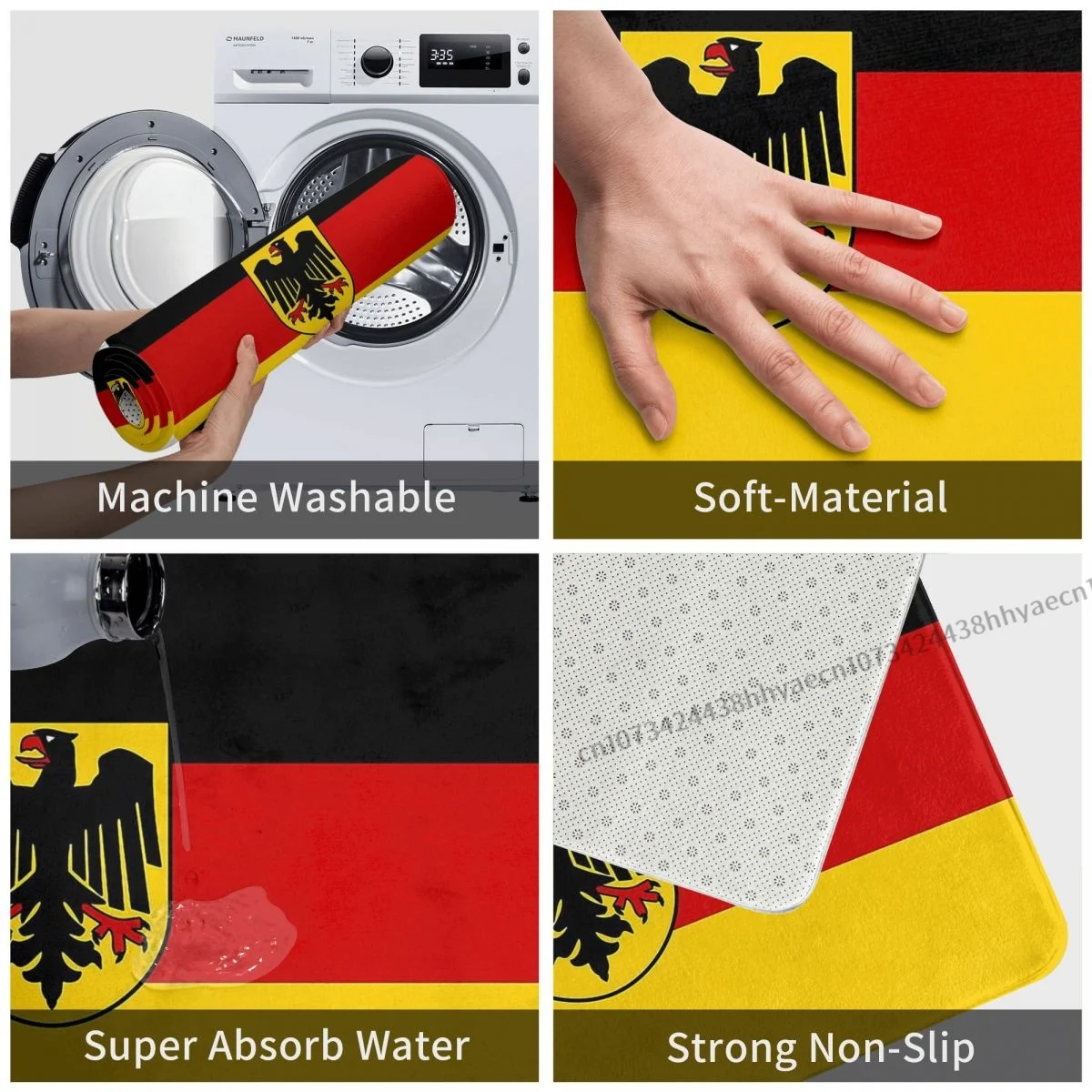 Flag Non-slip Doormat Bath Mat German State Hallway Carpet Entrance Door Rug Home Decorative