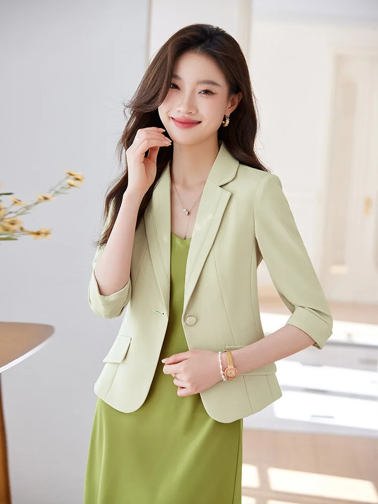 

Half Sleeve Formal Uniform Styles Women Blazers Jackets Coat Spring Summer Professional Outwear Tops Business Work Wear S-4XL