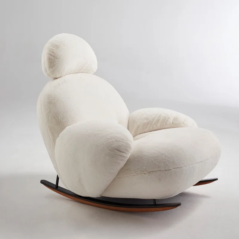 

Luxury modern white lounge chair rocking chair cushion, suitable for home office, bedroom, hotel, leisure living room set