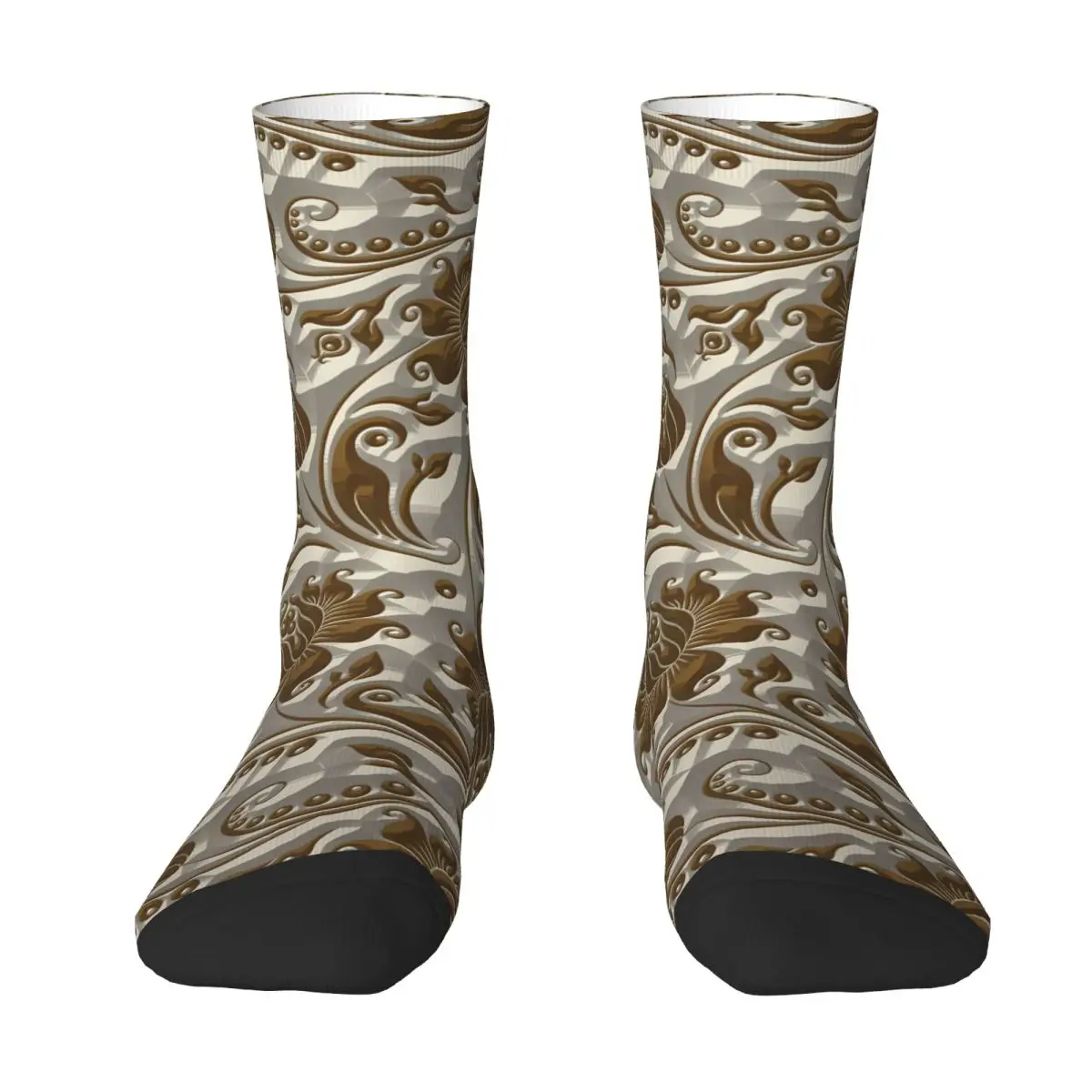 Carved Pattern (3) Sock Printed Man Polyester