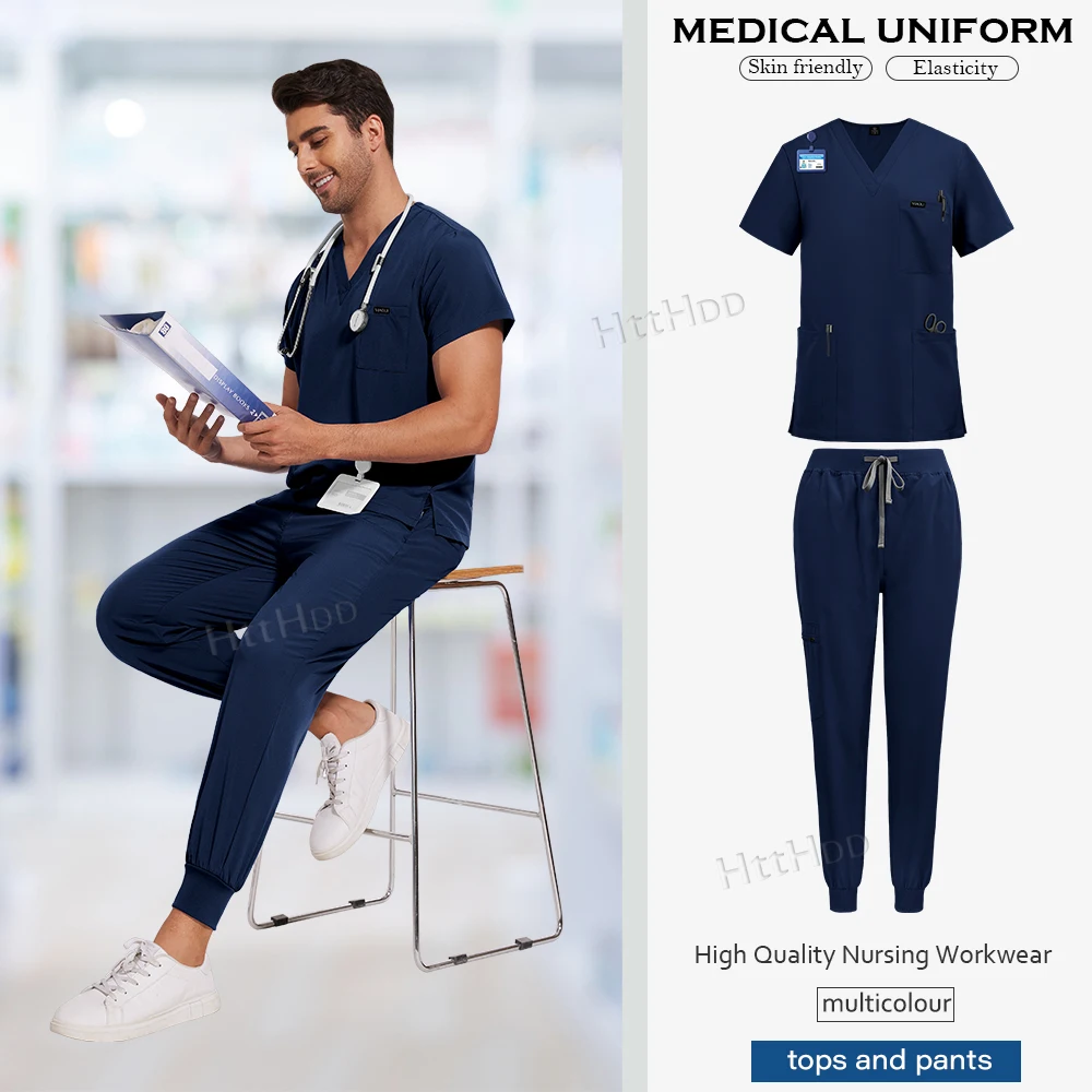 Peelings Uniformen setzt medizinische Pflege Betrieb Peeling Uniformen kurz ärmel ige Tops Hosen atmungsaktive elastische Arbeits kleidung Großhandel – Detail 7