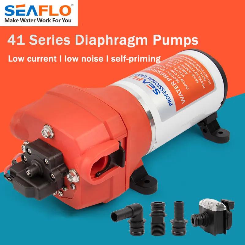 

SEAFLO 12V24V DC 4-полосный мембранный насос Самовсасывающий насос подходит для семейной промышленной лодки на колесах