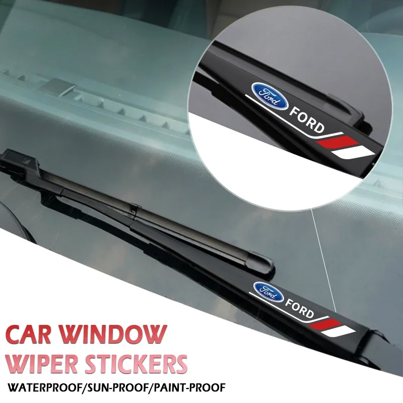 Creative Car stickers emblem Auto Decor Decals Car Window Wiper Stickers For Ford focus Fiesta Ranger Mondeo Mustang Transit