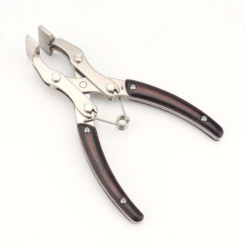 

38mm Black Walnut Handle Leather Tool Leather Flat Pliers Stainless Steel Handmade Leather Work Clamp Press Craft Parallel Plier