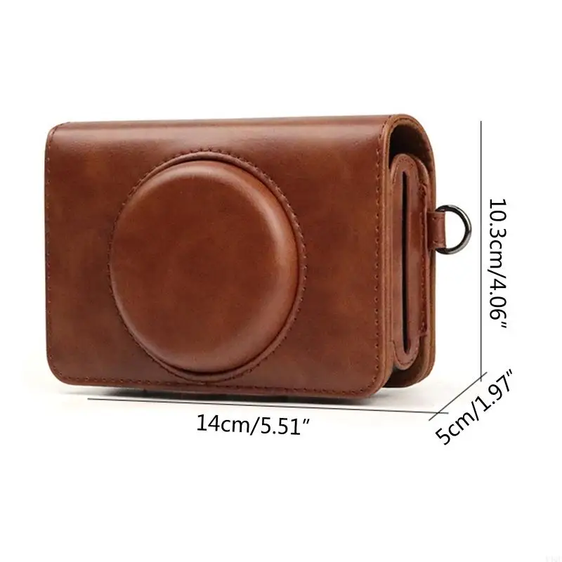 Y4QF Tas Kamera Kulit PU untuk Casing untuk C210R Mini Shot 2 Saku Pelindung Kamera Retro untuk Aksesori Pengganti Tas Casing