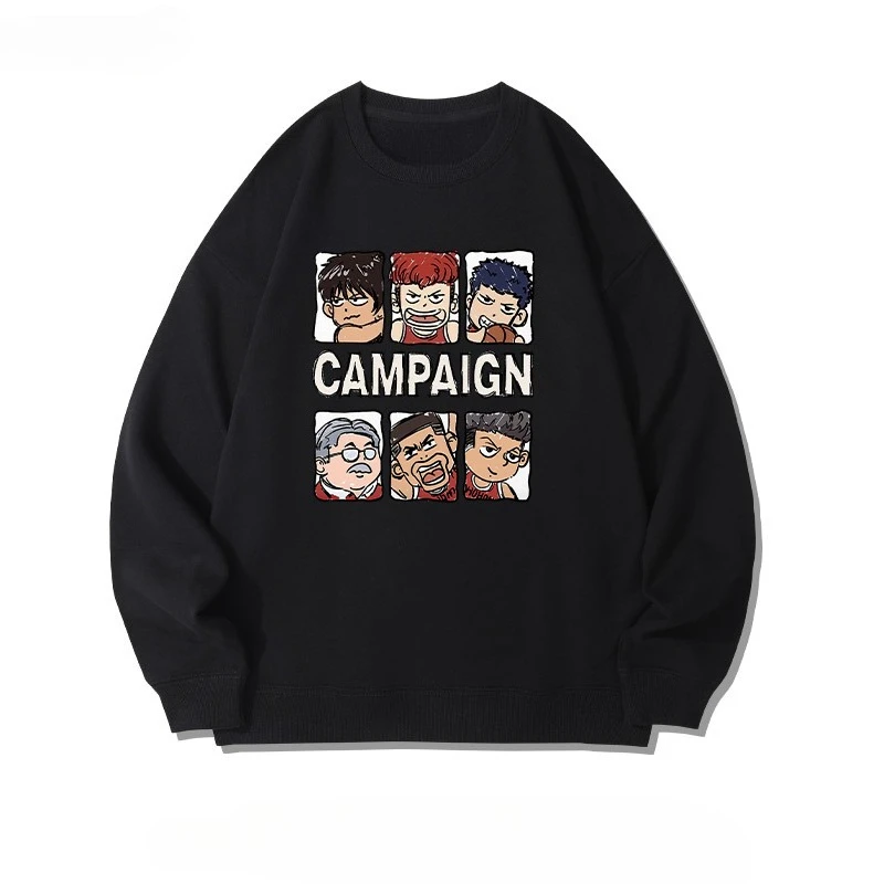 

The 2025 autumn/winter cartoon Slam Dunk anime-themed printed round-neck hoodie is loose and suitable for both men and women