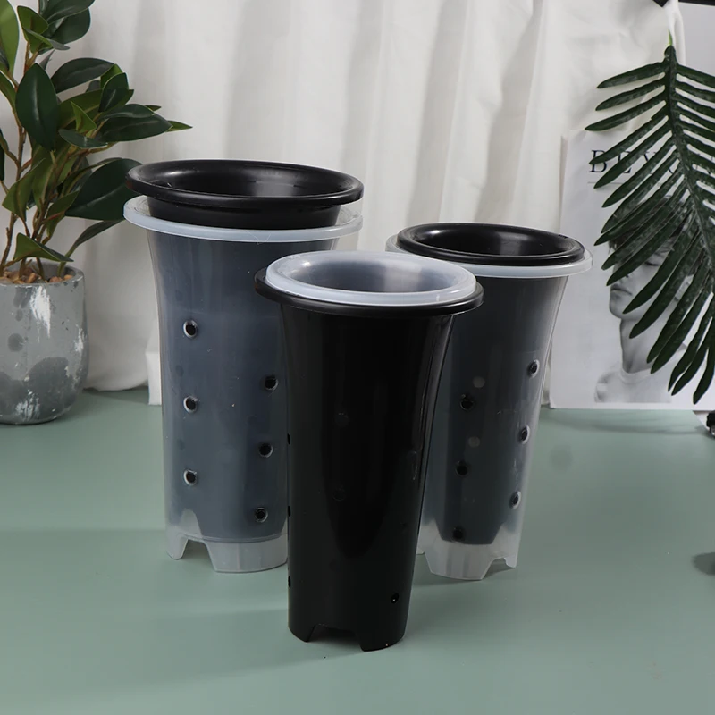 Orchid Pot Net Holes Cup Thickened Flower Pot Breathable Control Root Plant Planter Deepening Flowerpot For Garden Decor 2Colors