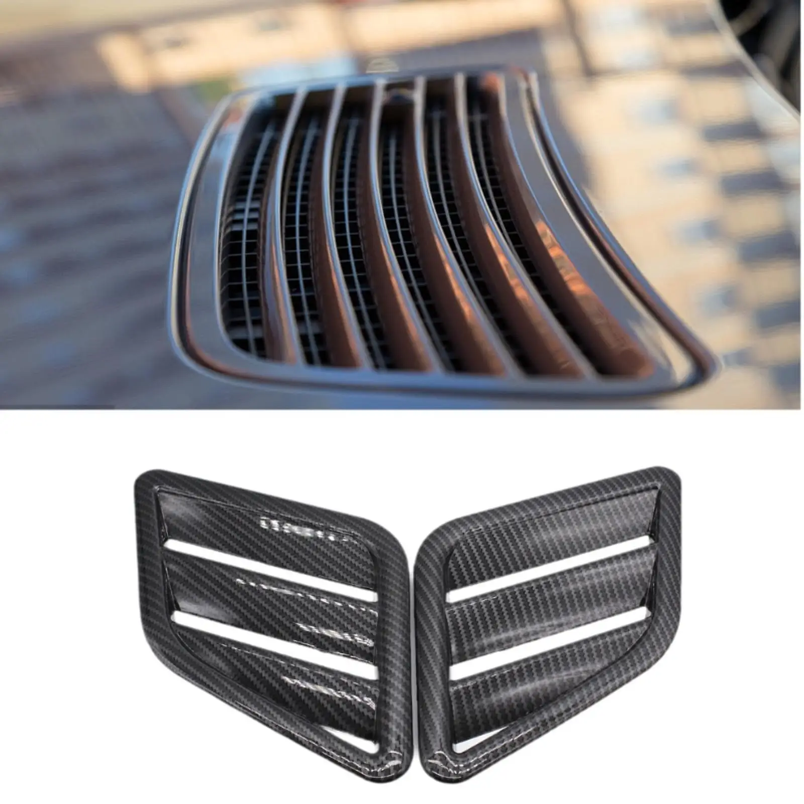 Bonnet Vent Cover Carbon Fiber Auto Parts Replaces Universal Fashionable Engine Air Flow Outlet Vent Cover Grille for Corsa