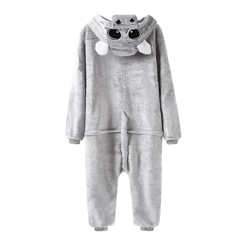 Premium Cosplay Outfit Hippo Onesie With Slippers Gray Pajamas Women Couple Sleepwear Cute Funny Animal Kigurumis Festival Party