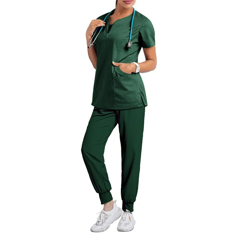 Stretch Medical Uniforms Women Scrubs Sets Tops Pant Nurses Accessories Hospital Doctors Dental Clinic Lab Worwear Clothes Suits