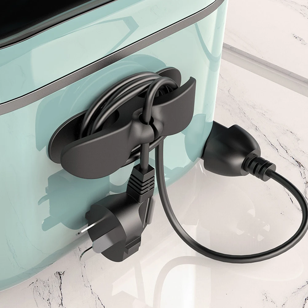 

4pcs Cable Organizer Power Cord Holder Tpu Silicone Adhesive Clips For Home Office Appliances Usb Charging Cord Keeper Wire