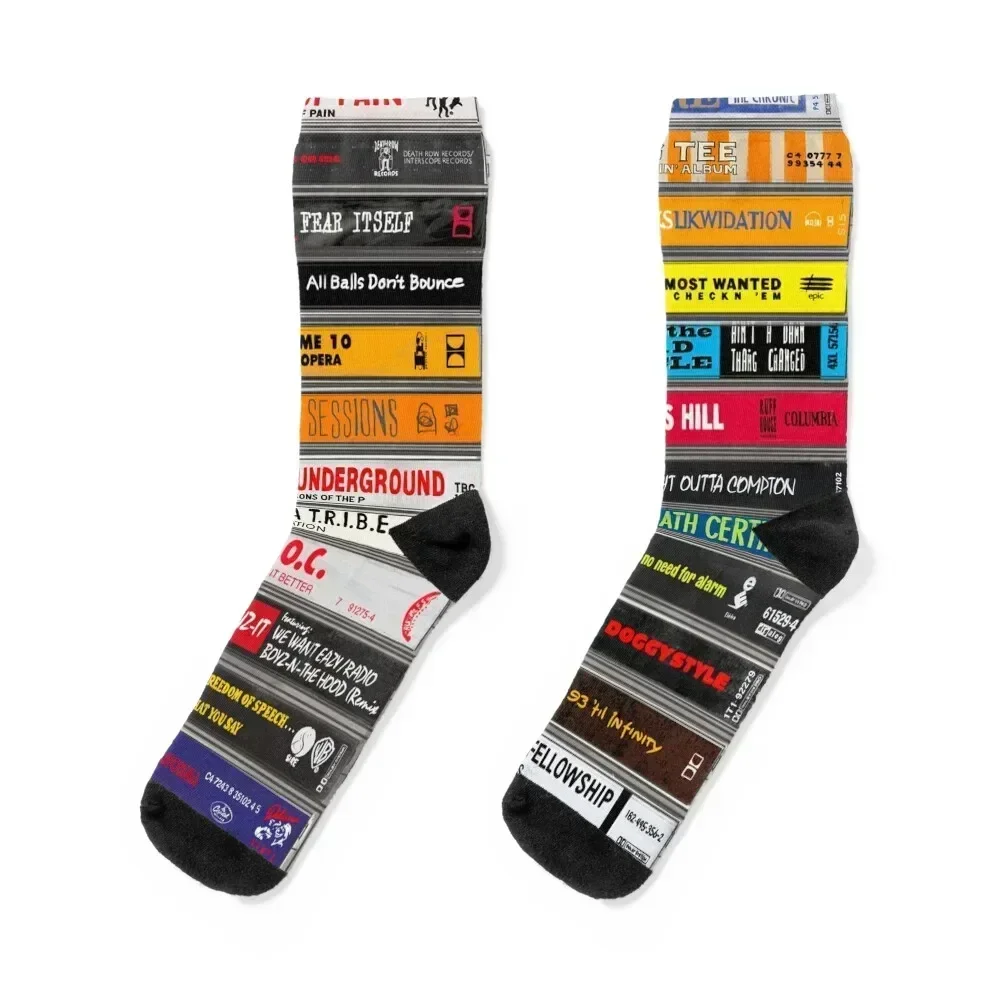 Classic 90s West Coast Hip-Hop tapes painting - 1323 Socks Hiking boots cartoon cute Women's Socks Men's