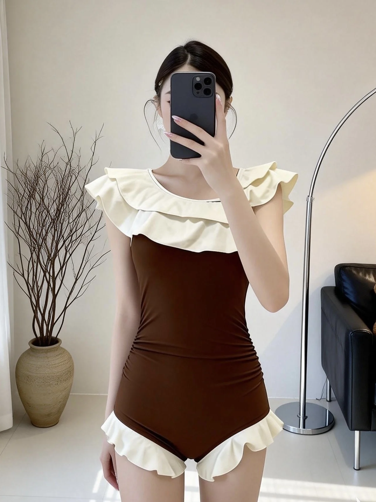 

Alice Women's One-Piece Swimsuit 2026 New Style Thermal Spa Vacation Slimming Meat Concealing Beautiful Lace Casual Swimwear