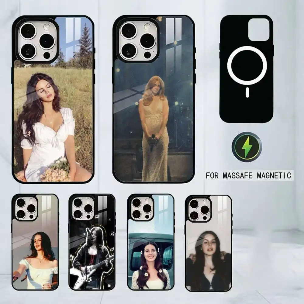 

Singer L-Lana D-Del Rey Girl Phone Case For iPhone17,16,15,14,13,12,11 Plus,Pro Magnetic with Magsafe Wireless Charging