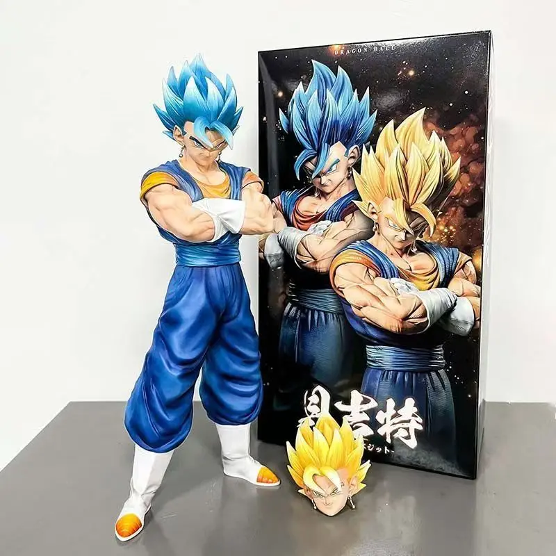 30cm Dragon Ball Anime Figure Gogeta Vegetto Standing Model with Chest Interchangeable Head  Peripheral Action Figure Gift Toys