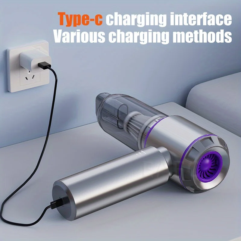 مكنسة كهربائية محمولة محمولة باليد بقوة 13000 باسكال مع محرك بدون فرش، 4 في 1 للوحة المفاتيح والمنزل والحيوانات الأليفة والسيارة