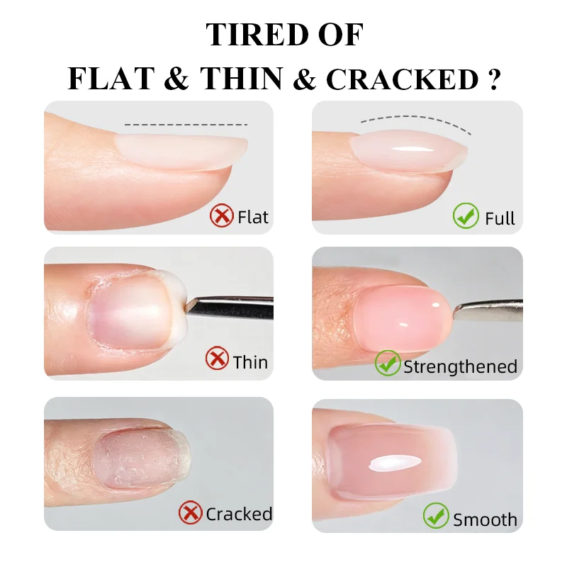 PERFECT COLOR 12ml Self-Leveling Builder Gel, Nail Strengthener, Thick Durable Soak-Off Gel, UV LED Cure