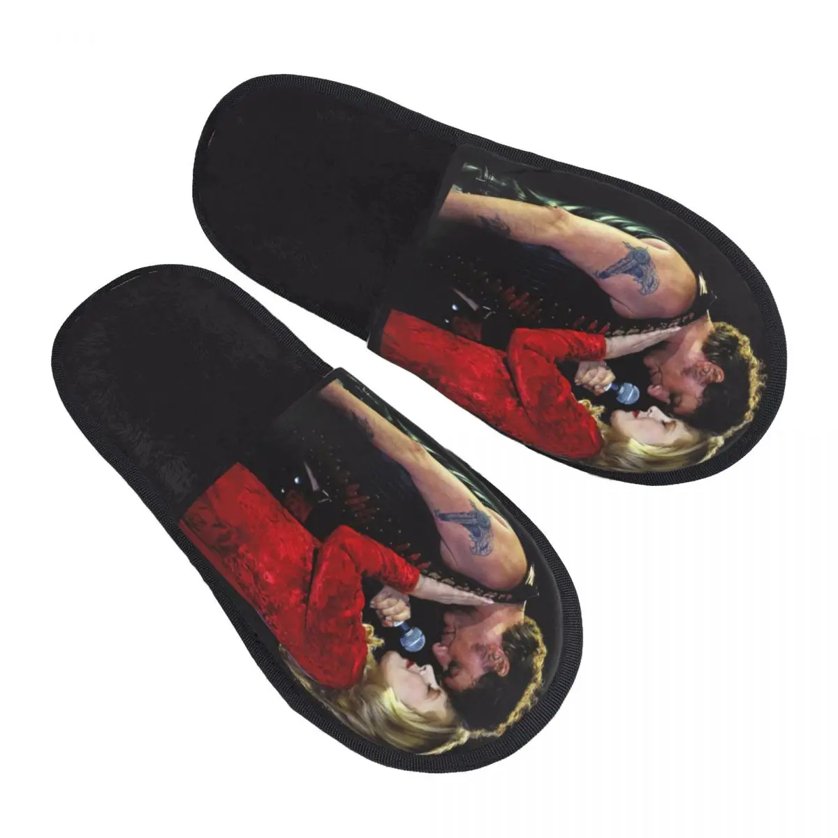 

Johnny Hallyday And Audrey Dana House Slippers Women Comfy Memory Foam French France Rock Music Singer Slip On Spa Slipper Shoes